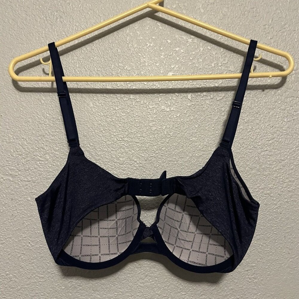 Victoria's Secret Perfect Shape Bra Women 32D Blue Full Coverage T-Shirt Push Up - Picture 6 of 6